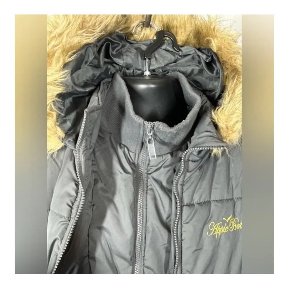 Apple Bottoms Men's Oversized Puffer Parka Fur Hood 1X Tall Y2K Streetwear